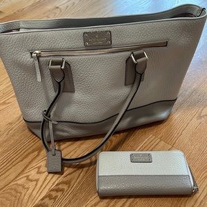 Large cream and nude tote